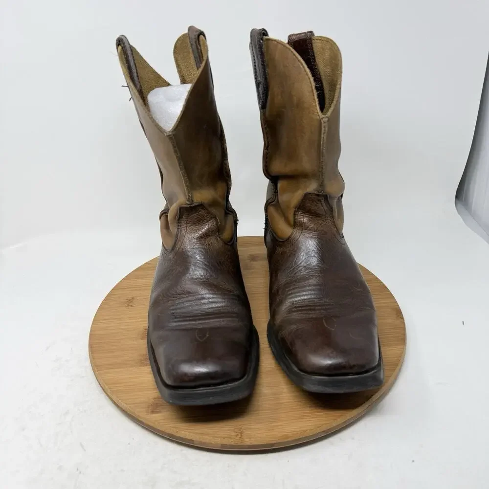 Ariat‎ Rambler Western Boot Brown Leather Square Toe Cowboy Rodeo Mens 8.5D